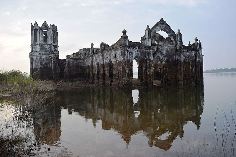 Shettihalli Church submerged in water